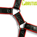 Brutus - Lederen Beenharnas - Verstelbaar- Zwart/Rood-Erotiekvoordeel.nl