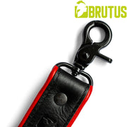 Brutus - Lederen Beenharnas - Verstelbaar- Zwart/Rood-laced-up.nl