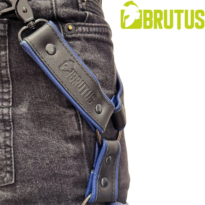 Brutus - Lederen Beenharnas - Verstelbaar- Zwart/Blauw