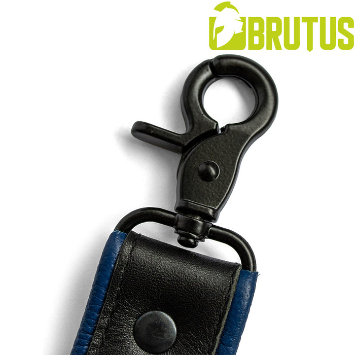 Brutus - Lederen Beenharnas - Verstelbaar- Zwart/Blauw (kopie)-Erotiekvoordeel.nl
