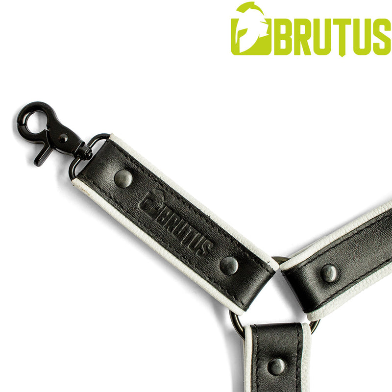 Brutus - Lederen Beenharnas - Verstelbaar- Zwart/Wit-laced-up.nl