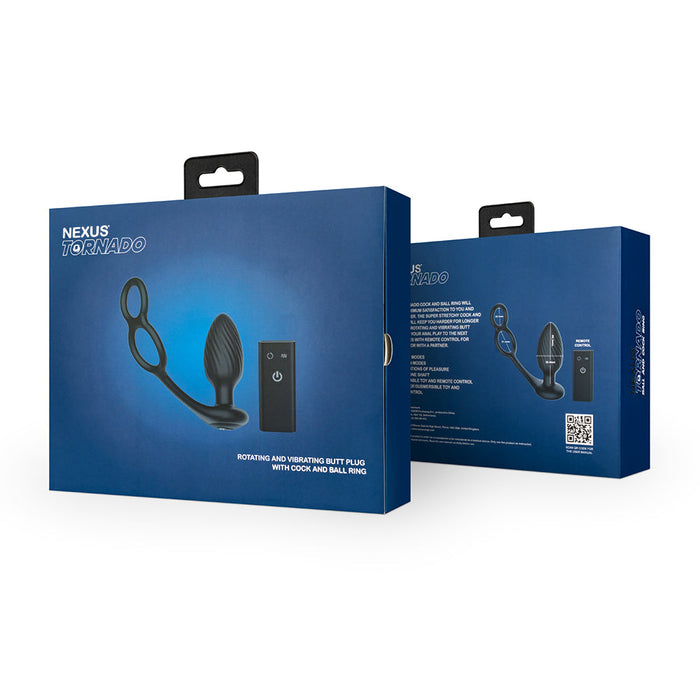 Nexus - Tornado - Vibrerende Buttplug met Cockring en Scrotumring-Erotiekvoordeel.nl