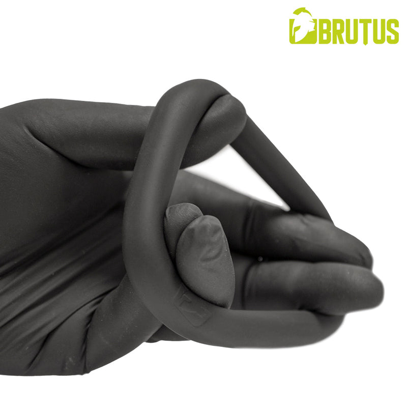 Brutus - Mucho Macho - Superzachte Siliconen Ergo Cockring - Zwart-laced-up.nl