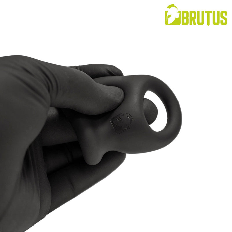 Brutus - Viceversa- Superzachte Siliconen Penis- en Scrotumring - Zwart-laced-up.nl