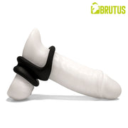 Brutus - Viceversa- Superzachte Siliconen Penis- en Scrotumring - Zwart-laced-up.nl