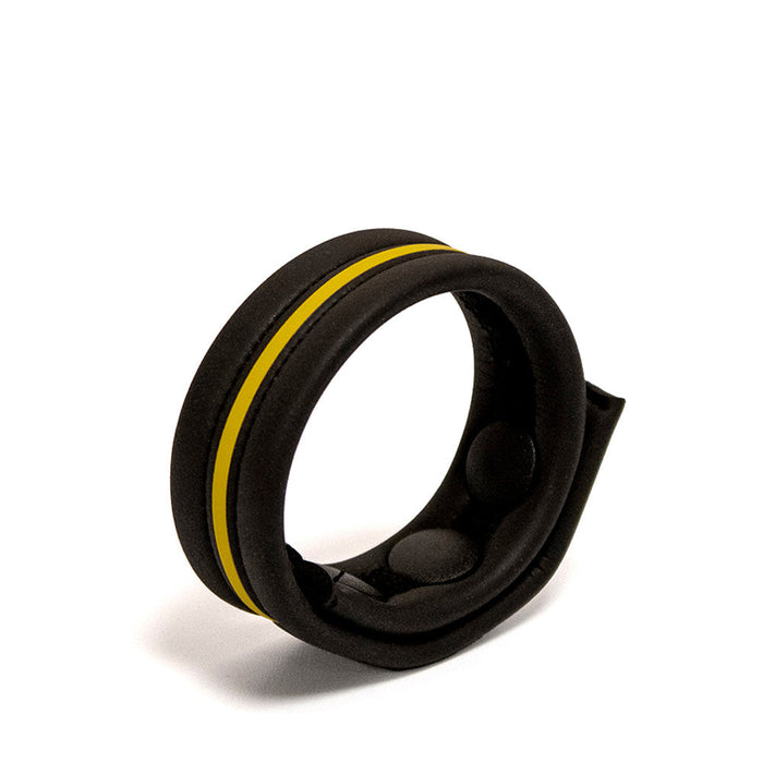 Brutus - Neopreen Cockstrap - Verstelbaar met drukknopen - Zwart/Geel-Erotiekvoordeel.nl