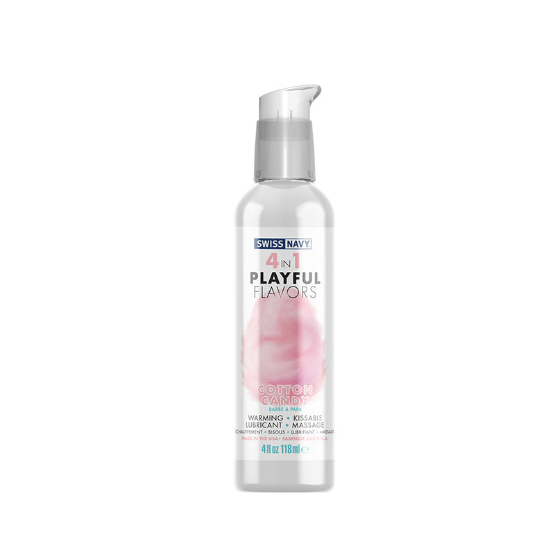 Swiss Navy - 4 in 1 Playful Flavors - Likbaar en Verwarmend Glijmiddel en Massage - Cotton Candy-laced-up.nl