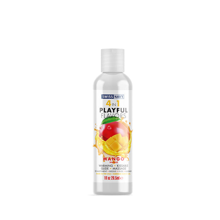 Swiss Navy - 4 in 1 Playful Flavors - Likbaar en Verwarmend Glijmiddel en Massage - Mango-Erotiekvoordeel.nl