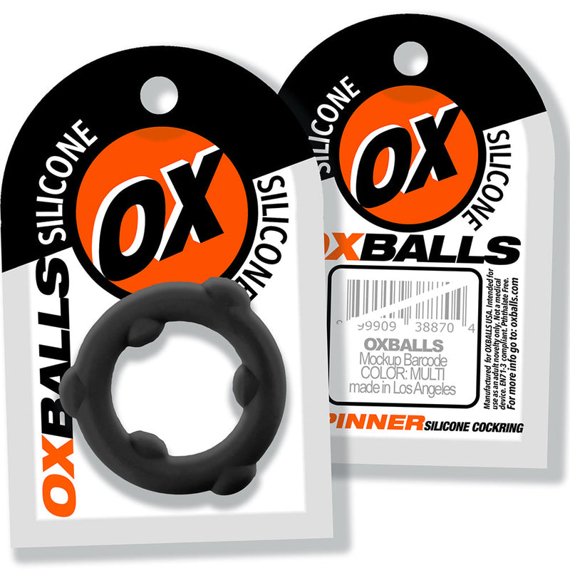 Oxballs - Spinner - Siliconen Cockring - Zwart-laced-up.nl