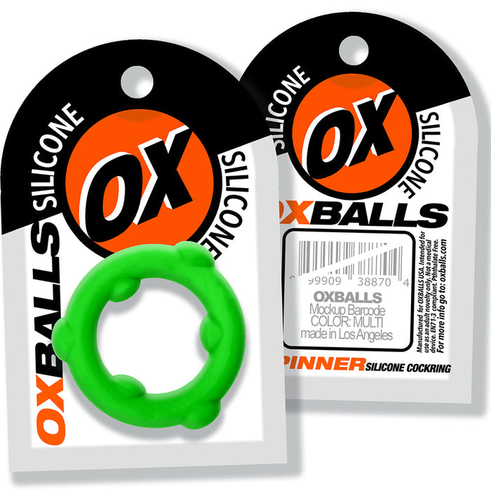 Oxballs - Spinner - Siliconen Cockring - Groen-Erotiekvoordeel.nl