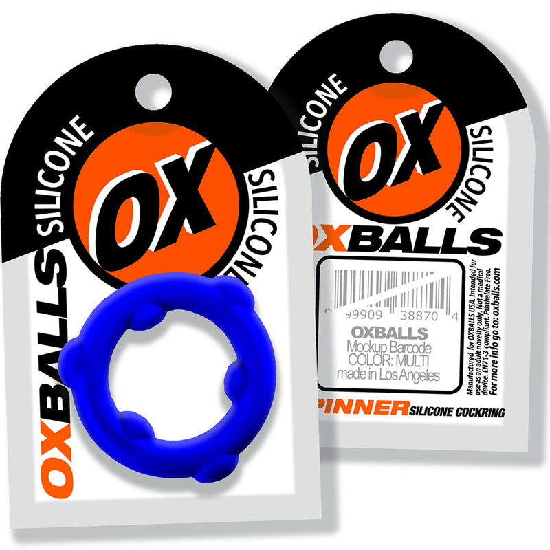 Oxballs - Spinner - Siliconen Cockring - Blauw-laced-up.nl