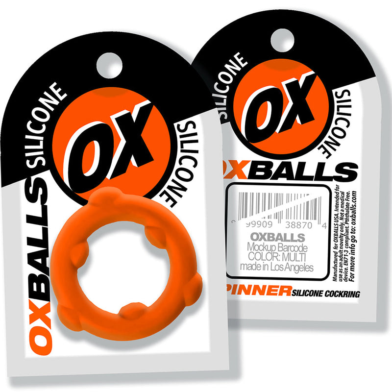 Oxballs - Spinner - Siliconen Cockring - Oranje-laced-up.nl