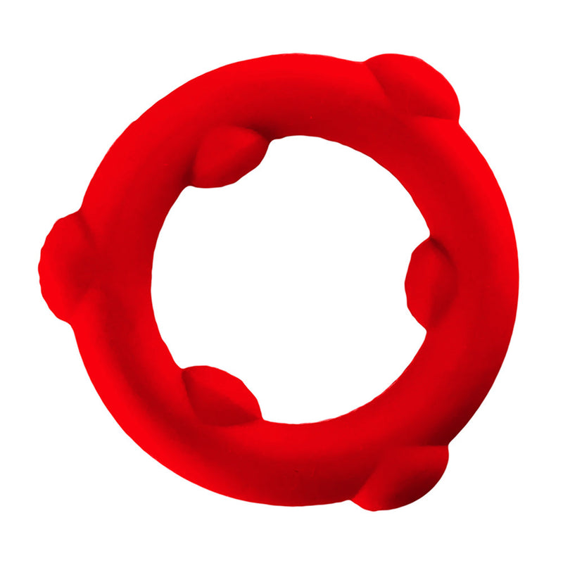 Oxballs - Spinner - Siliconen Cockring - Rood-laced-up.nl