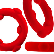 Oxballs - Spinner - Siliconen Cockring - Rood-laced-up.nl
