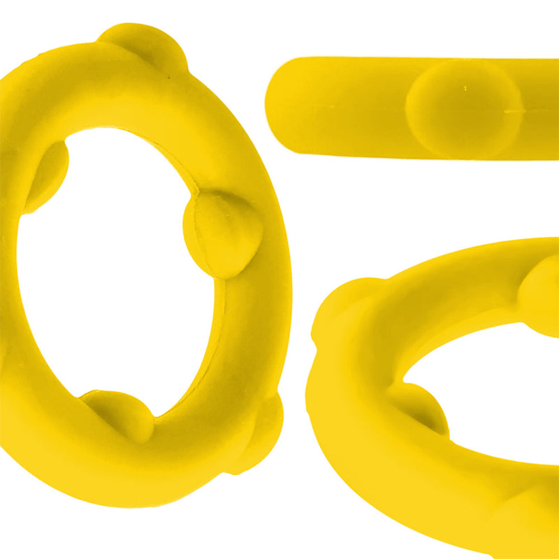 Oxballs - Spinner - Siliconen Cockring - Geel-laced-up.nl