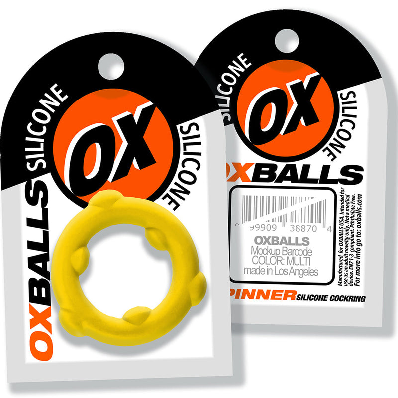 Oxballs - Spinner - Siliconen Cockring - Geel-laced-up.nl