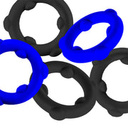 Oxballs - Gearheads - Spinner Cockringen Set - 5 stuks - Blauw/Zwart-laced-up.nl