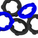 Oxballs - Gearheads - Spinner Cockringen Set - 5 stuks - Blauw/Zwart-Erotiekvoordeel.nl