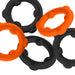 Oxballs - Gearheads - Spinner Cockringen Set - 5 stuks - Oranje/Zwart-Erotiekvoordeel.nl