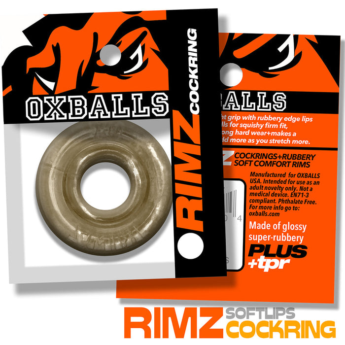 Oxballs - Rimz Softlips - Siliconen/TPR Cockring - Rookgrijs-Erotiekvoordeel.nl