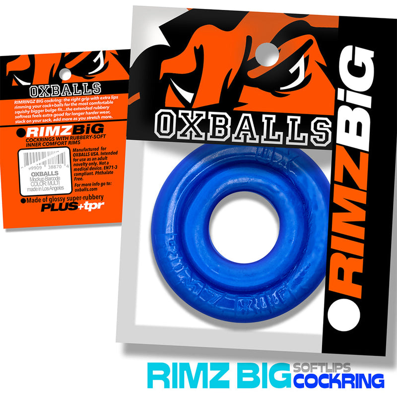 Oxballs - Rimz Big Softlips - Siliconen/TPR Cockring - Blauw-Erotiekvoordeel.nl