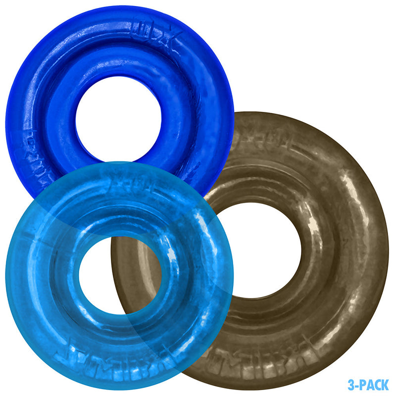Oxballs - Rimringz - Multisize Pack 3 stuks - Cool Blues - Blauw/Transparant-Erotiekvoordeel.nl