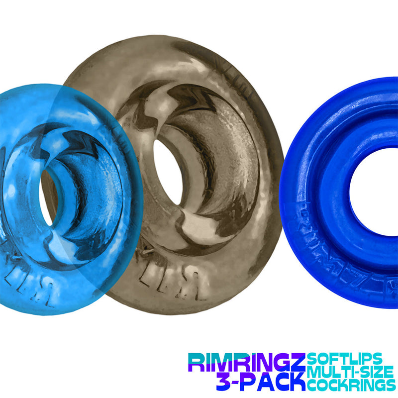 Oxballs - Rimringz - Multisize Pack 3 stuks - Cool Blues - Blauw/Transparant-laced-up.nl