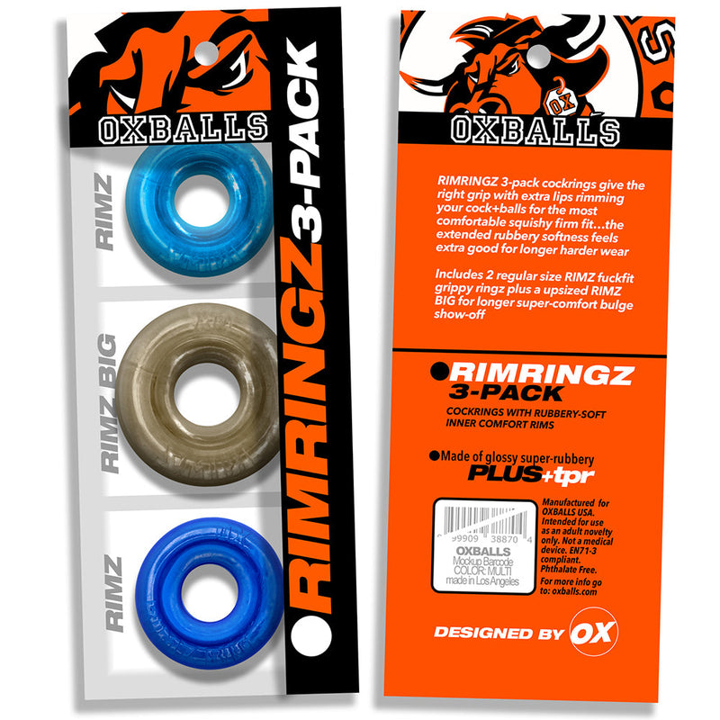 Oxballs - Rimringz - Multisize Pack 3 stuks - Cool Blues - Blauw/Transparant-laced-up.nl