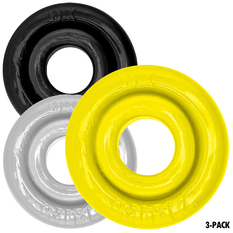 Oxballs - Rimringz - Multisize Pack 3 stuks - Shockwave - Geel/Transparant/Zwart-laced-up.nl