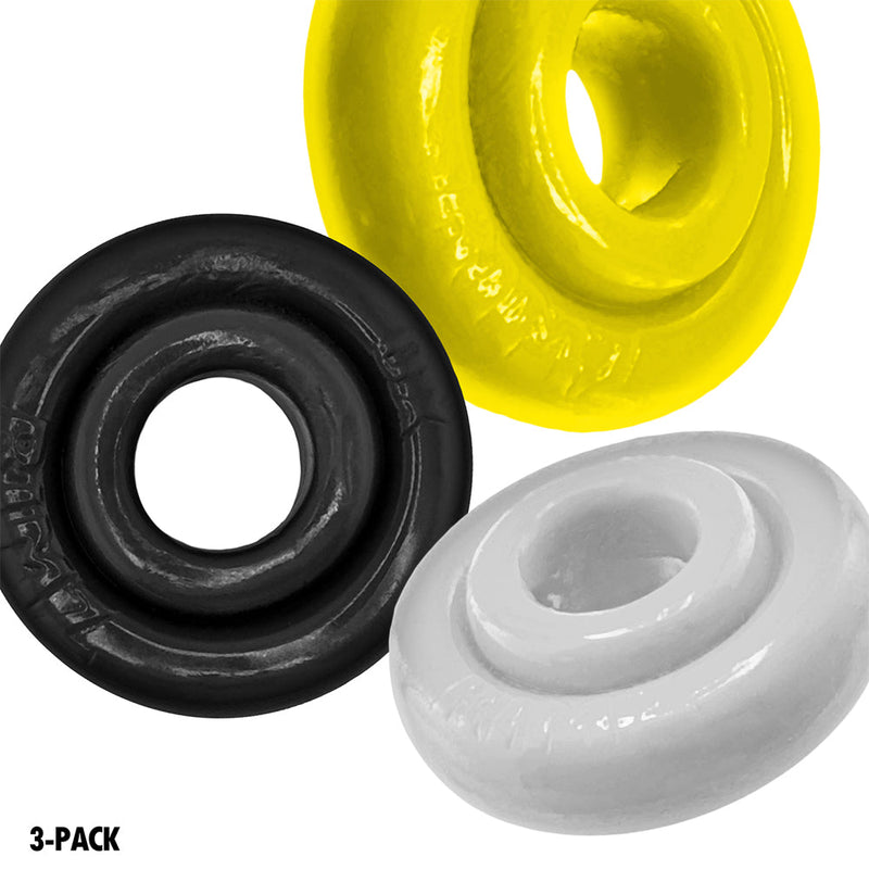 Oxballs - Rimringz - Multisize Pack 3 stuks - Shockwave - Geel/Transparant/Zwart-laced-up.nl