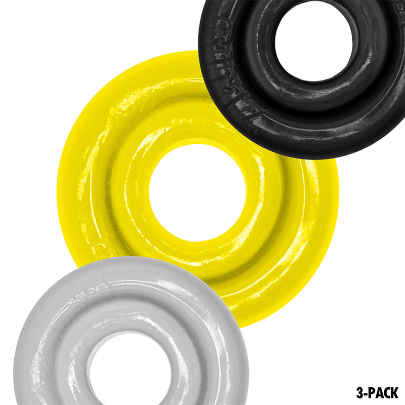 Oxballs - Rimringz - Multisize Pack 3 stuks - Shockwave - Geel/Transparant/Zwart-laced-up.nl