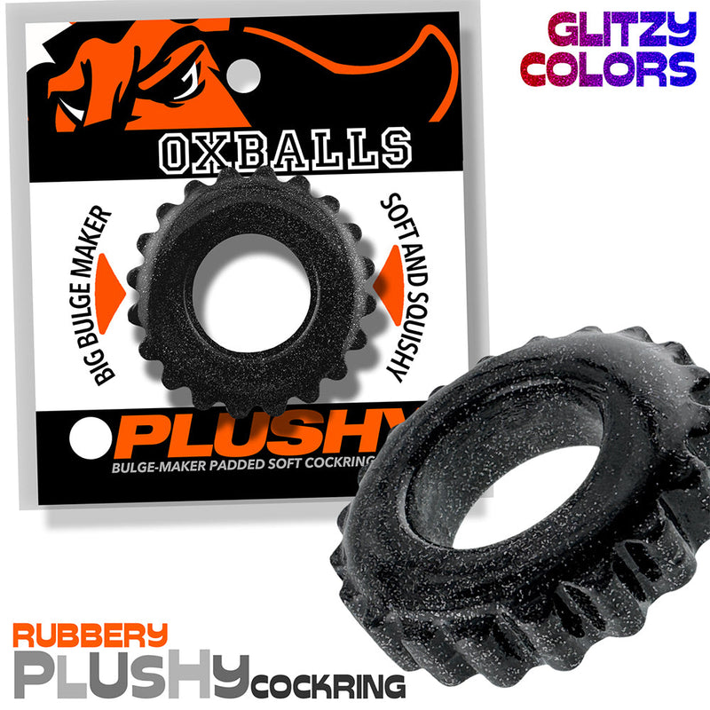 Oxballs - Plushy - Cockring – Black Mica-laced-up.nl