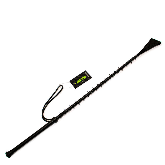 Brutus - Lederen Rijzweep met Spikes - Zwart-Erotiekvoordeel.nl