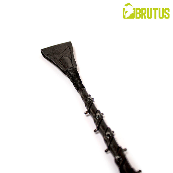 Brutus - Lederen Rijzweep met Spikes - Zwart-Erotiekvoordeel.nl