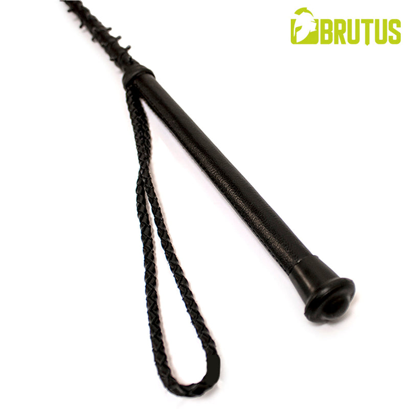 Brutus - Lederen Rijzweep met Spikes - Zwart-Erotiekvoordeel.nl