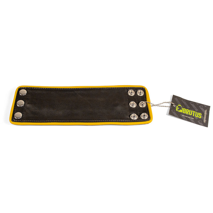 Brutus - Lederen Polsportemonnee met Rits - Zwart/Geel-Erotiekvoordeel.nl
