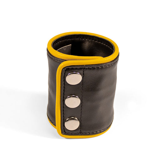 Brutus - Lederen Polsportemonnee met Rits - Zwart/Geel-Erotiekvoordeel.nl