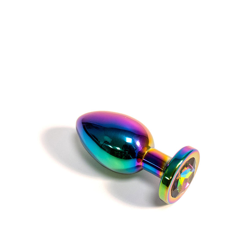 Black Label - Metalen Buttplug met Siersteen - Rainbow-Erotiekvoordeel.nl