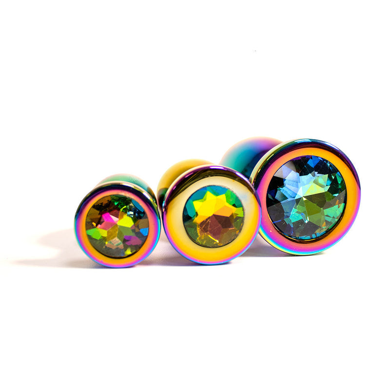 Black Label - Metalen Buttplug met Siersteen - Rainbow-Erotiekvoordeel.nl