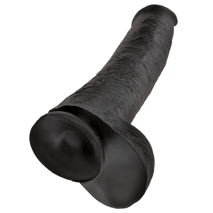Pipedream King Cock - Zwarte Dildo met Scrotum - 38 cm - Zwart-Erotiekvoordeel.nl