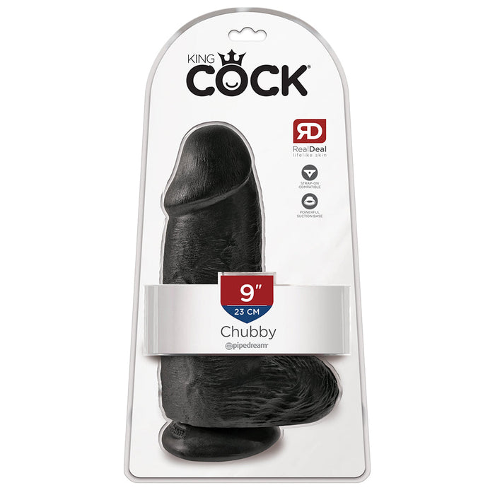 Pipedream King Cock - Zwarte Extra Dikke Dildo met Scrotum - 23 cm - Zwart-Erotiekvoordeel.nl