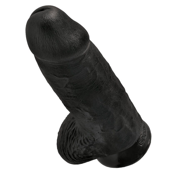 Pipedream King Cock - Zwarte Extra Dikke Dildo met Scrotum - 23 cm - Zwart-Erotiekvoordeel.nl