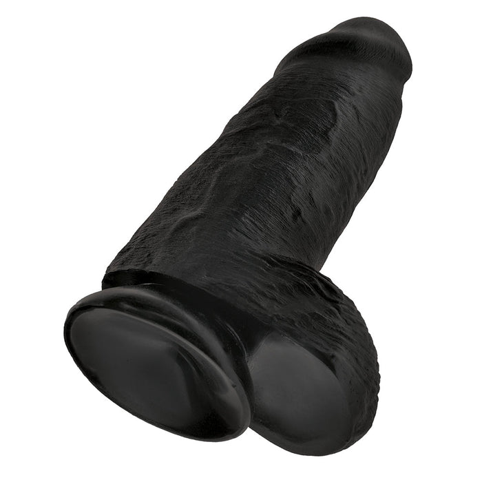 Pipedream King Cock - Zwarte Extra Dikke Dildo met Scrotum - 23 cm - Zwart-Erotiekvoordeel.nl