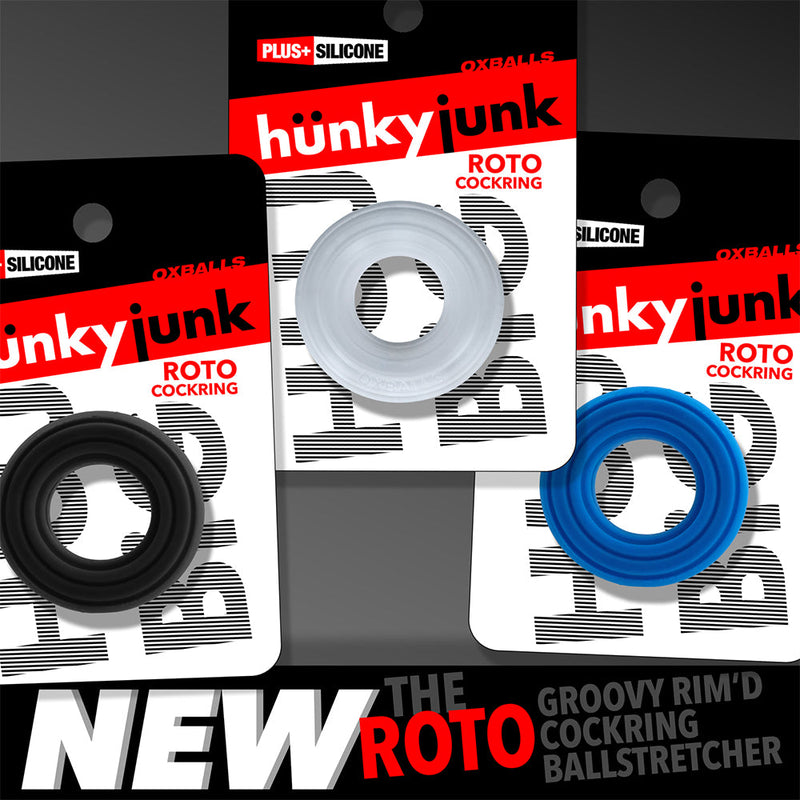 Hünkyjunk - Roto - Geribbelde Cockring - Transparant