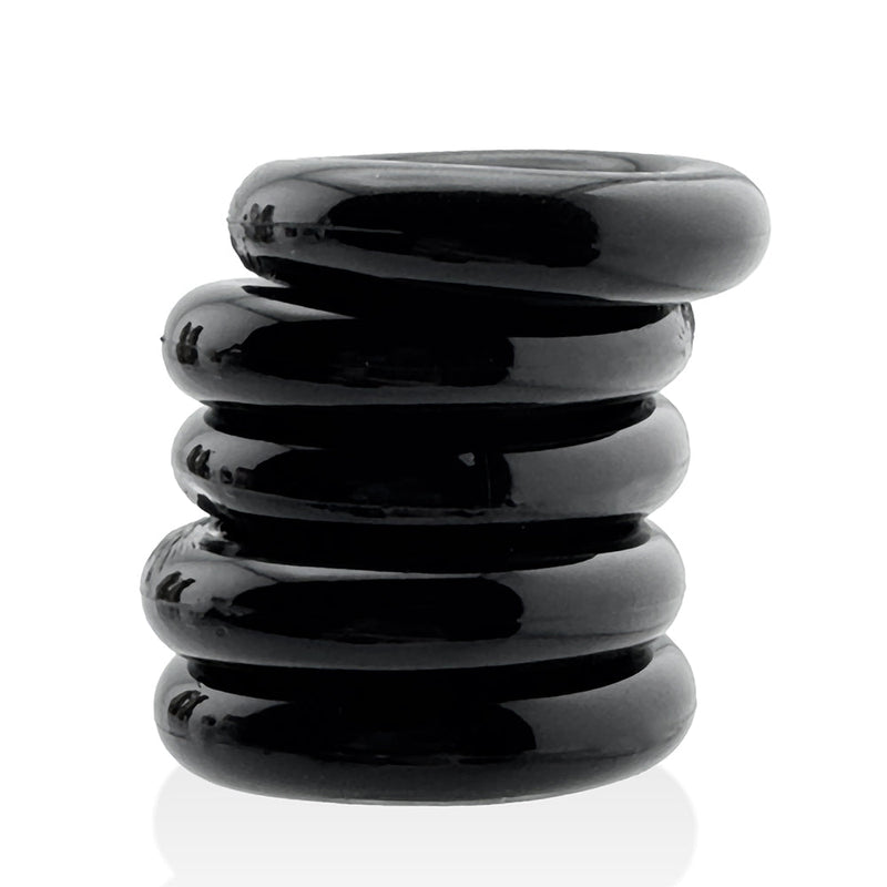 Hünkyjunk - Jacker - 5-Stack Stapelbare Cockringen - Zwart