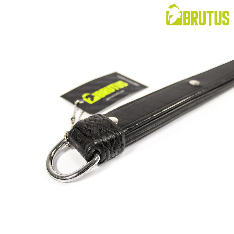 BRUTUS - Viervoudige Lederen Slapper - Zwart-Erotiekvoordeel.nl