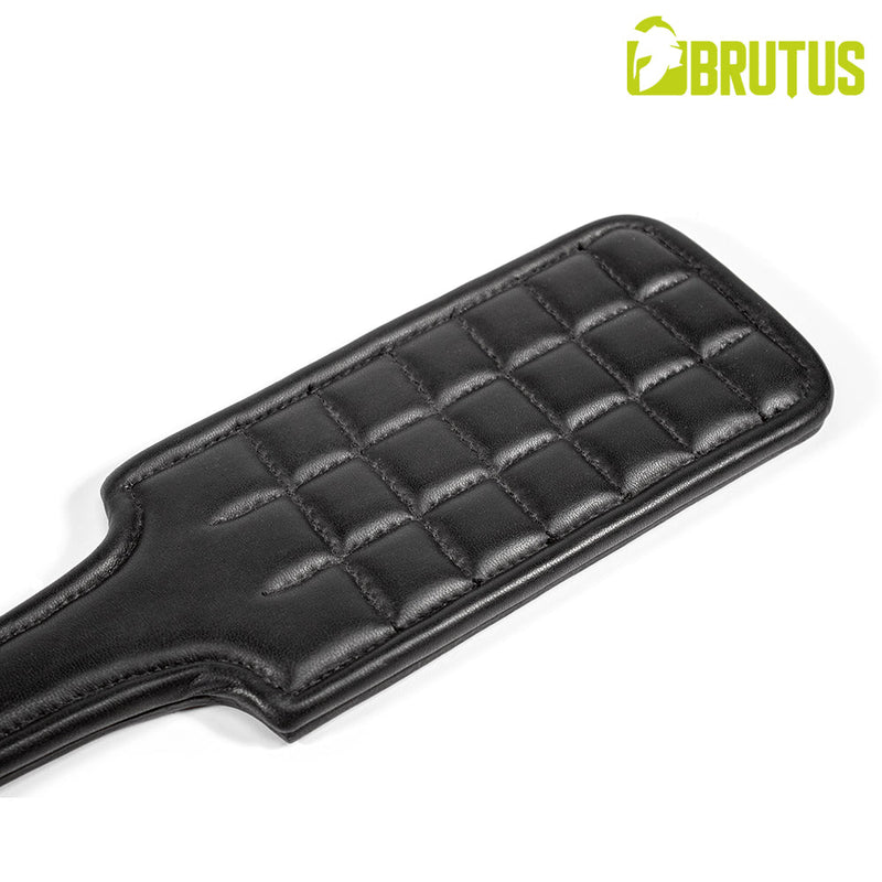 BRUTUS - Lederen Paddle met Gewatteerd Slagvlak - Zwart-Erotiekvoordeel.nl