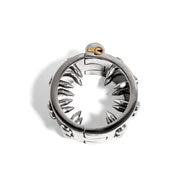 Black Label - Ballstretcher met Spikes en Stealth Lock - RVS-Erotiekvoordeel.nl