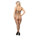 Amorable - Visnet Catsuit met Open Borsten en Strikjes - Zwart-Erotiekvoordeel.nl