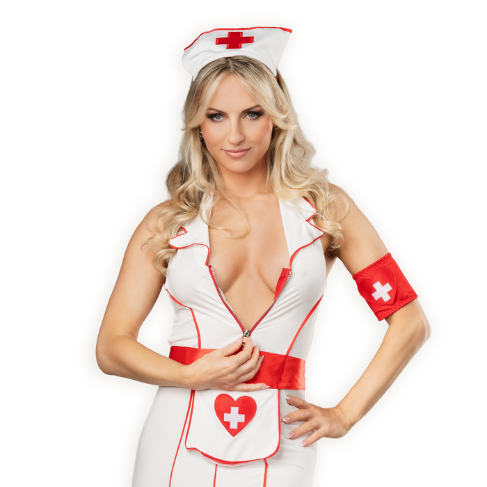 Amorable - Verpleegster Uniform - Wit/Rood-Erotiekvoordeel.nl